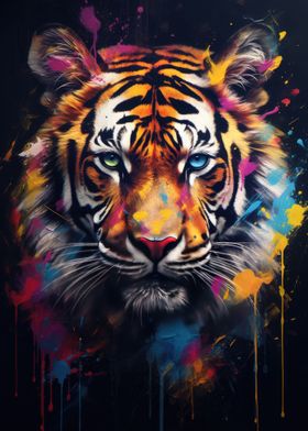 Tiger Graffiti Mural