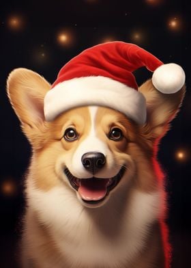 Xmas Corgi Wall Art