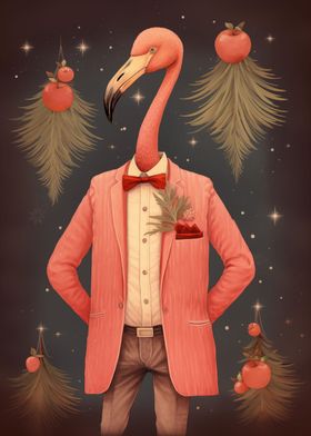 Portrait Xmas Flamingo