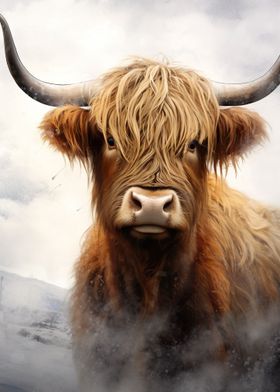 Highland Cow Fluffy Cow