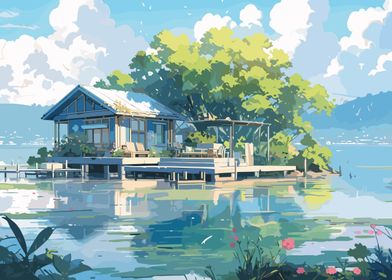 Modern Anime Lake House