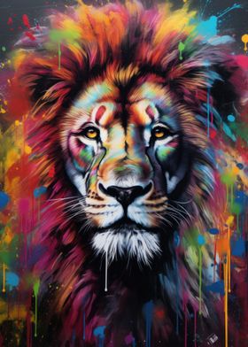 Lion Graffiti Mural