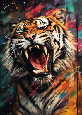 Tiger Graffiti Mural