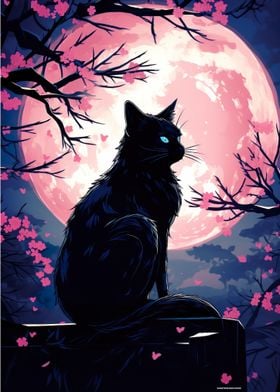 Cherry Cat Full Pink Moon