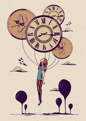 Abstract Clock Girl