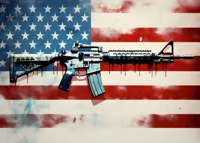 USA Flag Rifle Gun Owner