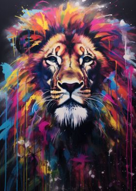 Lion Graffiti Mural