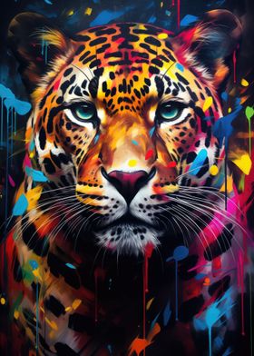 Leopard Graffiti Mural