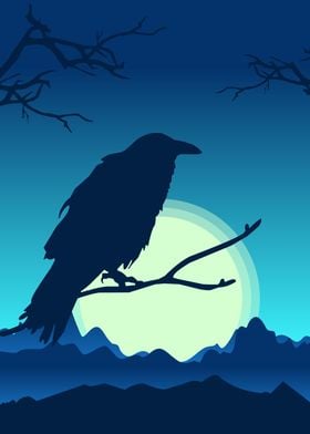 Crow in the night