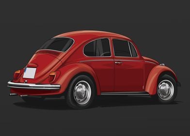 VW Kafer Typ 1 Classic Red