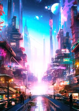 Cyberpunk Synthwave City