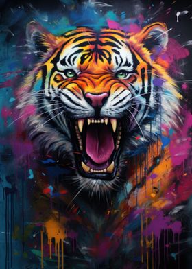 Tiger Graffiti Mural
