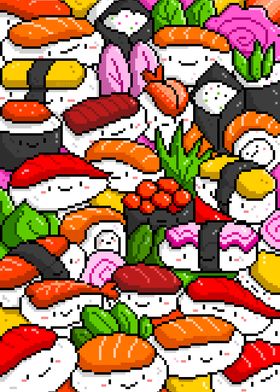 Sushi Kawaii Pixel Art