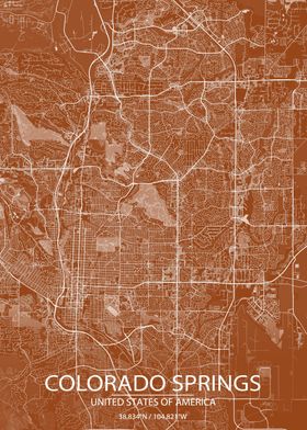 Colorado Springs Brown Map