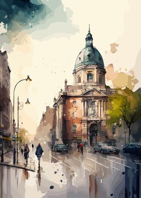 Dublin Ireland Watercolor