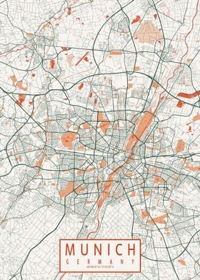 Munich City Map Bohemian