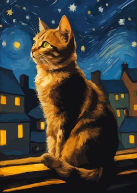 Starry Night Cat 