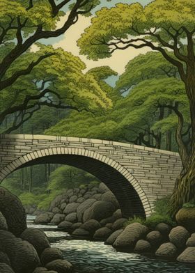 Bridge Japanese Painting