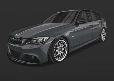 BMW E90 Grey Static BBS