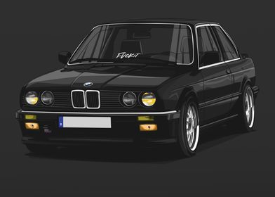 BMW E30 Black Classic