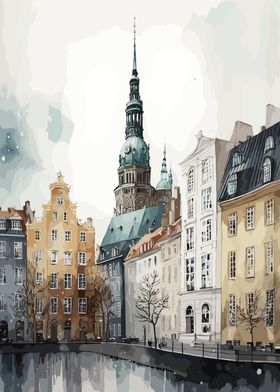 Copenhagen City Painting