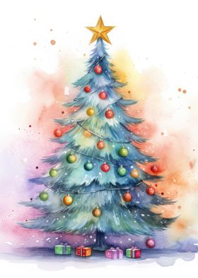 Watercolor Christmas Tree