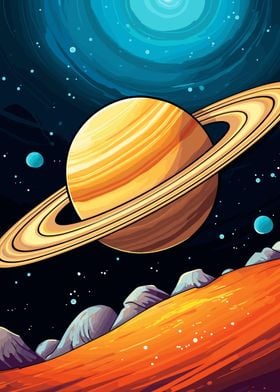 Space Saturn Planet