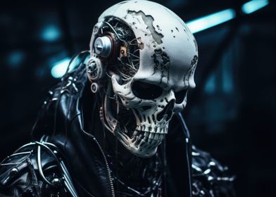 Cyberpunk Skull Cyborg