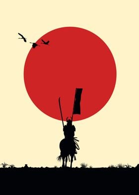 Lonely sunset samurai