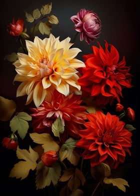 Elegant Dahlia Floral Art