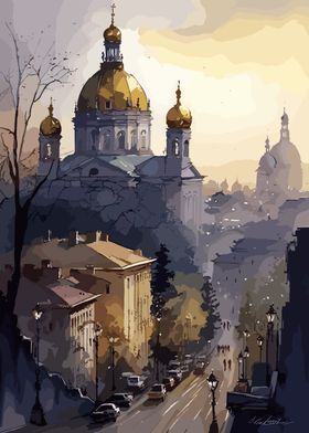 Kiev Watercolor Painting