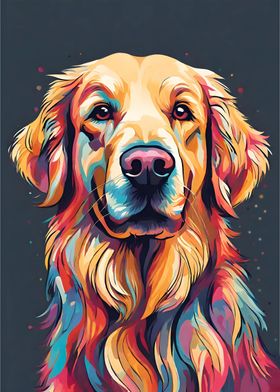 Golden Retriever Colorful