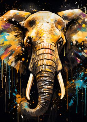 Golden Elephant Painting