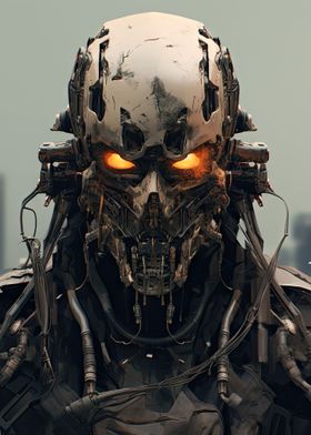 Cyberpunk Skull Cyborg