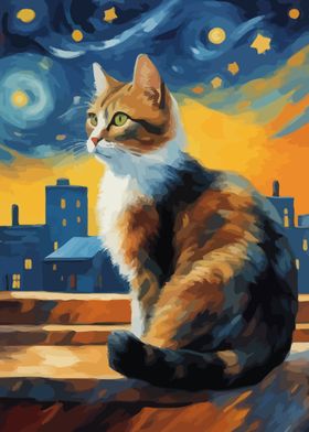 Starry Night Cat 