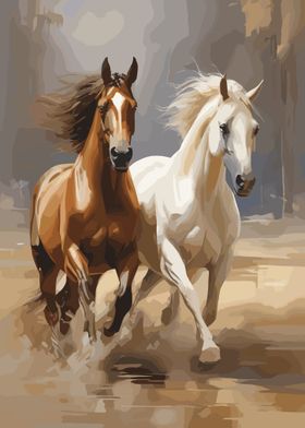 Purebred Arabian horses