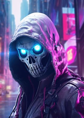 Cyberpunk Skull Cyborg