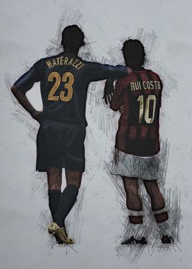 Materazzi and Rui costa