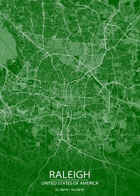 Raleigh NC USA Green Map