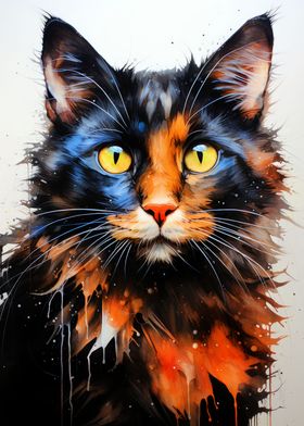 Cat watercolor art