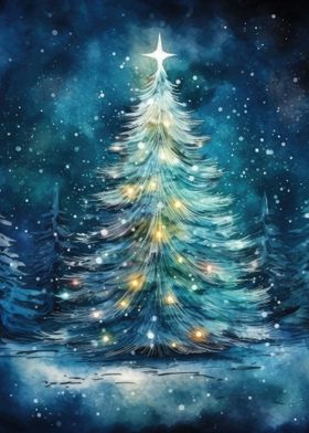 Watercolor Christmas Tree