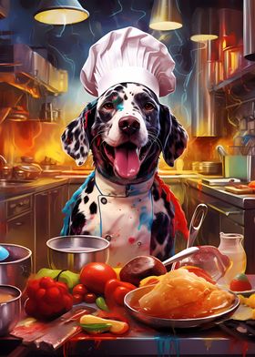 Dog cooking kitchen