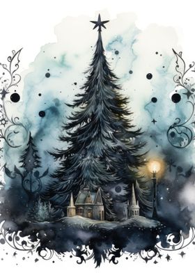 Watercolor Christmas Tree