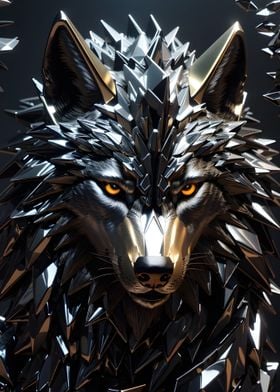 Wolf metallic silver