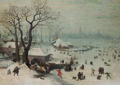 Winter Landscape with Snow