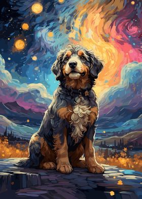 Bernedoodle Night Sky