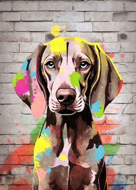 Weimaraner Dog Graffiti