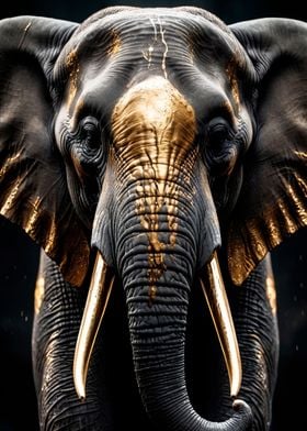 black and gold elephant 