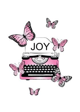 Joyful Pink Typewriter