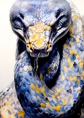 Snake watercolor art